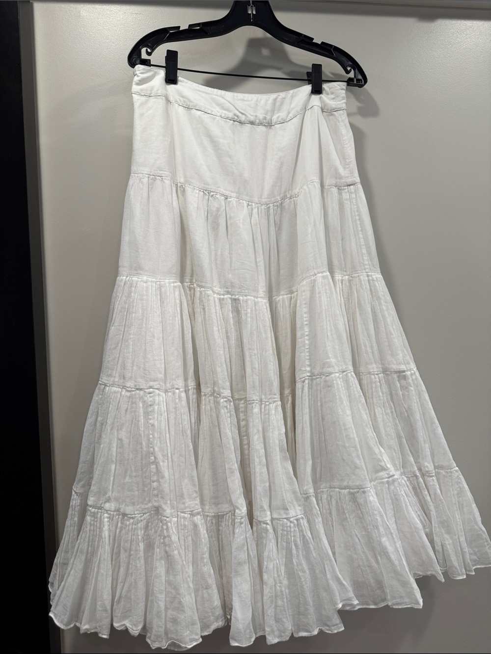 Ralph Lauren White Tiered A-Line Maxi Skirt - Picture 2 of 3